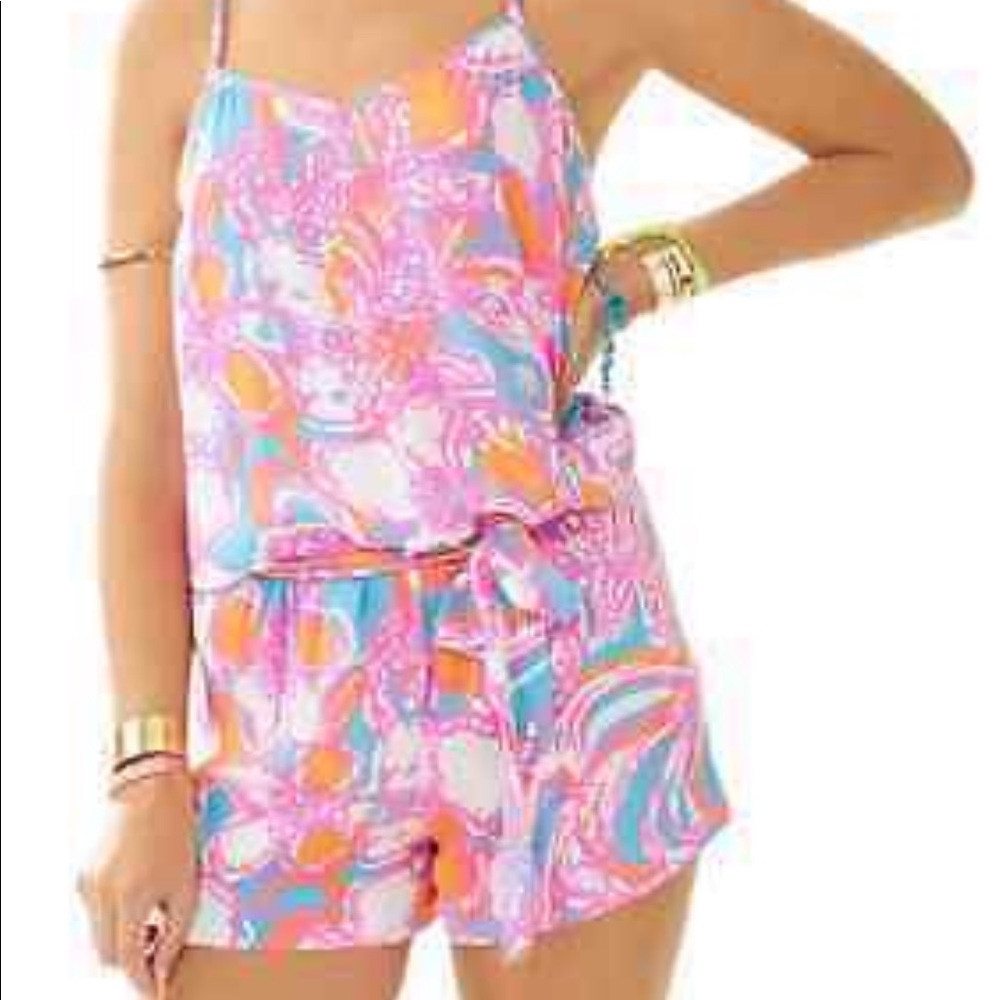 NWT Lilly Pulitzer Deanna Feeling Tanked Romper L